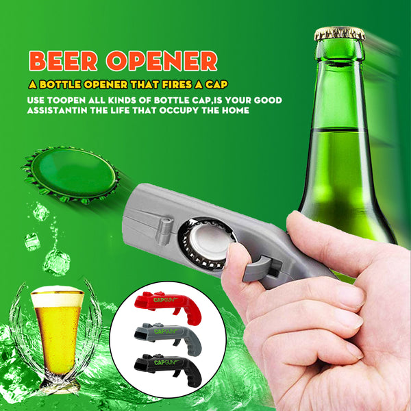 Three Colors ABS Creative Cap Launcher Shooter Bottle Opener Magnetic Drink Opener for Home Party Drinking