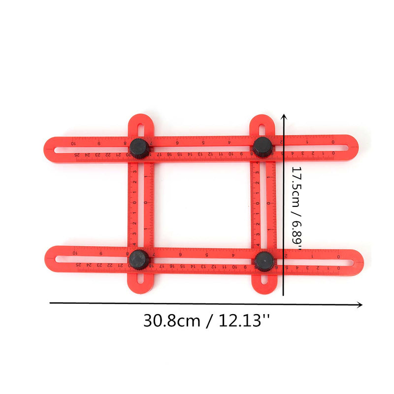 Raitool Four Side Measuring Tool Multi Angle Ruler Template Tool Angle Finder Protractor