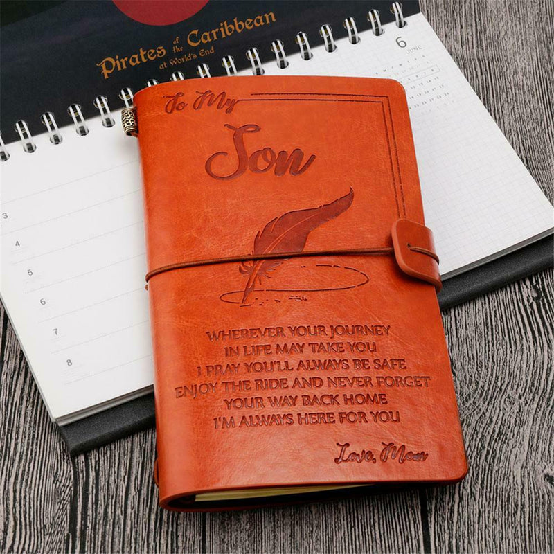Engraved Leather Journal Notebook Diary Custom Message Quotes Gift Anniversary Birthday Graduation