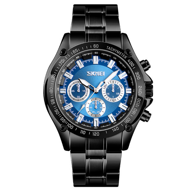 SKMEI 1366 Business Stainless Steel Waterproof Analog Quartz Watch Men Wristwatch