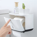 Bakeey Simple Multifunctional Tissue Holder Nail Free Waterproof Bathroom Roll Box Wall Hanging Tissue Box