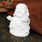 Peace Sign Laughing Hotai Statue Happy Sitting Hotai White Gloss Home Decorations