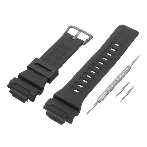 18mm Watch Strap Black Watch Band & Pins for G Shock AQ / SGW / AE / W / F