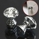 10Pcs 20mm Round Crystal Glass Cabinet Knobs Drawer Furniture Pull Handle