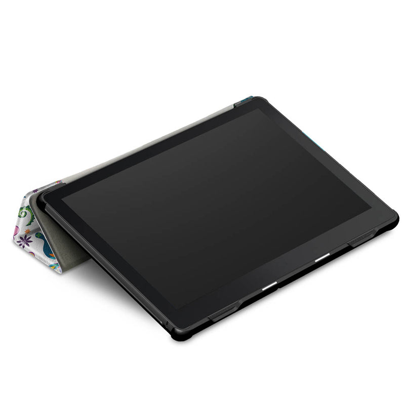 Tri-Fold Printing Tablet Case Cover for Lenovo Tab E10 Tablet - Butterfly