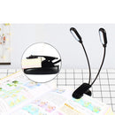 Double heads 10 LED Clip Table Light 3 Modes Dimming Battery powered Desk Lamp for Reading working