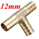 6mm 8mm 10mm 12mm Brass T Piece 3 Way Fuel Hose Joiner Connector For Air Oil Gas