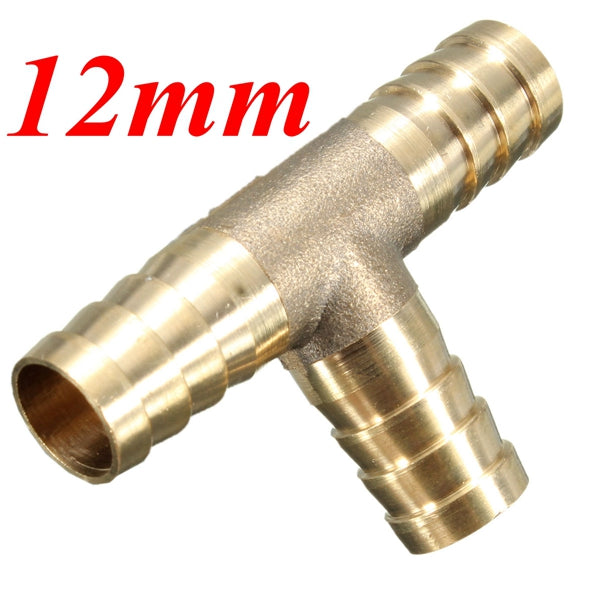 6mm 8mm 10mm 12mm Brass T Piece 3 Way Fuel Hose Joiner Connector For Air Oil Gas
