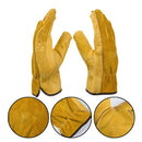 1Pair Leather Gloves Working Protection Gloves Security Garden Labor Gloves Wear Safety Tools