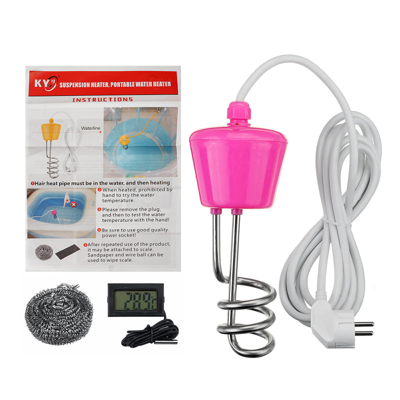 220V Portable Suspension Immersion Water Heater Element Boiler Mini Fast Heating Warmer For Inflatable Pool Bucket Bath Tub