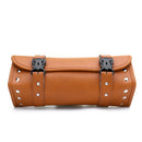 Universal Brown PU Leather Front Rear Motorcycle Tool Bag Luggage Storage Saddlebags