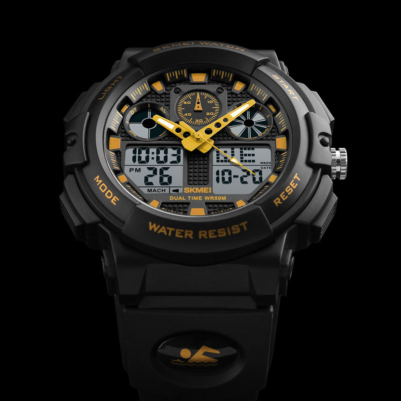 SKMEI 1207 Men Sport Chorongraph 50M Waterproof Luminous Dual Display Digital Watch