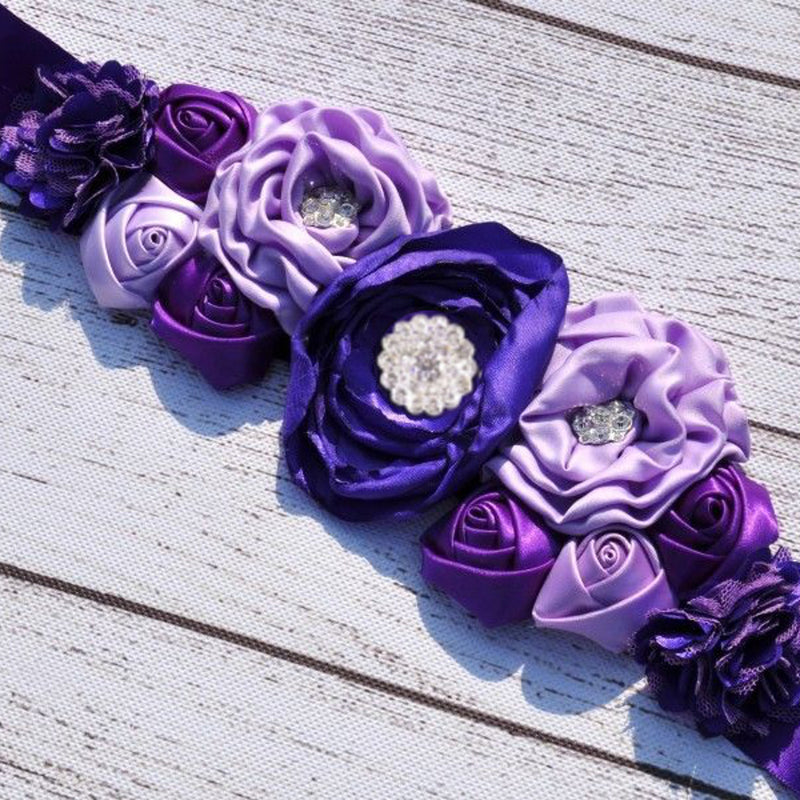 Beauty Kids Flower Girl Satin Silk Flower Sash Belt Wedding Dress Waist Belt