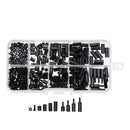 Suleve M2NH4 M2 Nylon Screw Black Hex Screw Nut Nylon PCB Standoff Assortment Kit 300Pcs