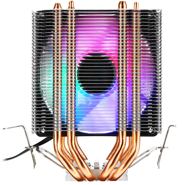 3Pin Four Heat Pipes Colorful Backlit CPU Cooling Fan Cooler Heatsink for Intel AMD