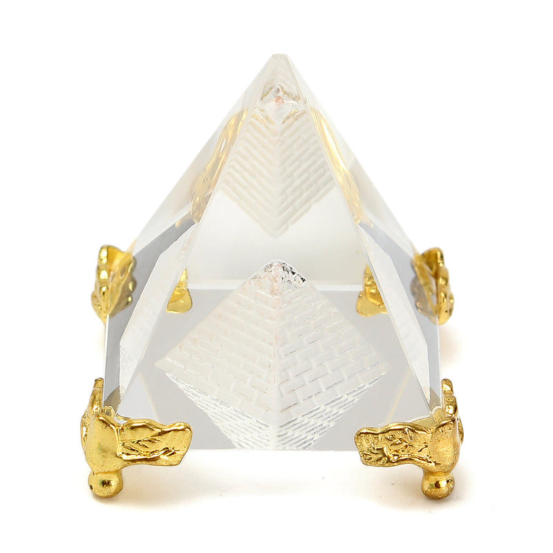 Small Feng Shui Egypt Egyptian Crystal Clear Pyramid REIKI Healing Prizms Room Decorations