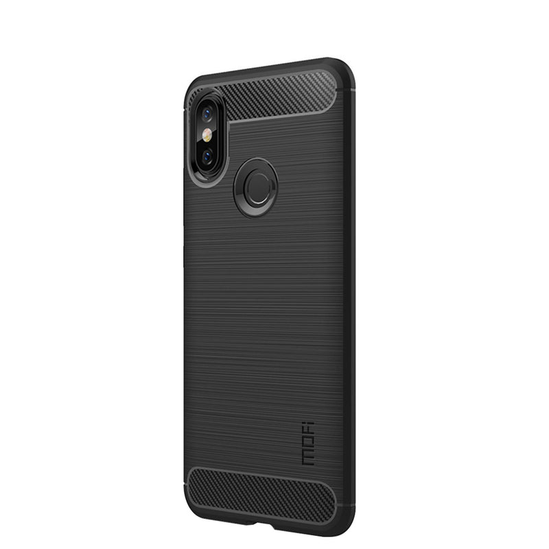 Mofi Carbon Fiber Shockproof Silicone Back Cover Protective Case for Xiaomi Mi Max 3