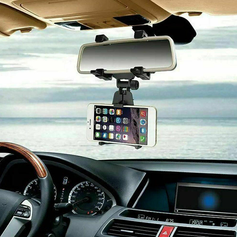 Universal Rear View Mirror Car Mount Phone Holder Bracket Cradle For 3.5-5.0'' Smart Phone