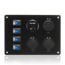 4 Switch Ship Yacht RV LED Display Voltage And Dual 2.1 A USB Charging Car Switch Panel