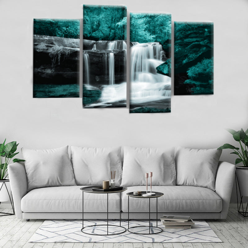 4PCS Forest Falls Wall Paintings Home Modern Art Nature Unframed Picture Decor