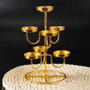 Butter Lamp Candle Holder Ladder-Shaped Alloy Material Without Candles for Buddhism Supply Daily Pray Worship