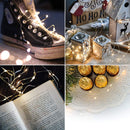 5PCS Battery Operated Flicker Bottle String Light Warm White Cork Shape Copper Wire LED Candle Lamp