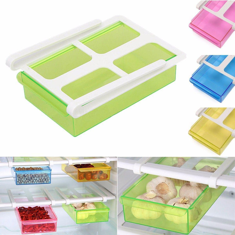 Slide Kitchen Fridge Freezer Space Saver Refrigerator Storage Rack Shelf Multifunction Storage Tools
