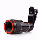 Universal Clip-on 12x Optical Zoom HD Telescope Camera Lens For iPhone X 8 Plus OnePlus 5 Tablet