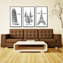 Miico ALTB-A Hand Painted Three Combination Decorative Paintings Architecture Wall Art For Home Decoration