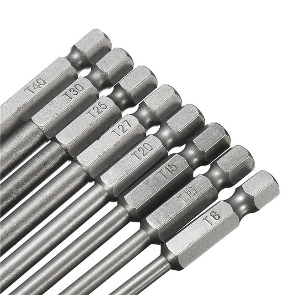 8pcs 150mm Length Magnetic Torx Security Electric Screwdriver Bits Set