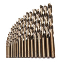 Drillpro 19pcs 1-10mm HSS M35 Cobalt Twist Drill Bit Set for Metal Wood Drilling