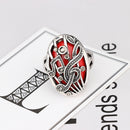 Ethnic Hollow Carve Finger Ring Music Match Rhinestone Oval Geometric Ring Vintage Jewelry for Women
