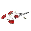 Red Flower Aqua Abstract Metal Wall Art Ornament Sculpture Hanging Wall Decor Three-Dimensional Iron Wall Decorations