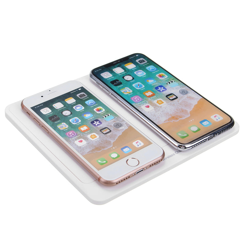 Dual Transmitter Qi Wireless Charger Dock Charging Pad Stand Station for Phone X Samsung S8