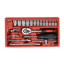 46Pcs Socket Wrench Set 1/4" Drive Ratchet Metric Kit Garage Car Motorcycle Repair Tools