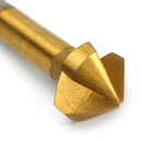 Drillpro 6pcs 3 Flute Titanium Chamfer 90 Degree Chamfering End Mill Cutter Countersink Drill Bit
