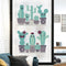 Miico FX82028 Cartoon Wall Sticker Cactus Printing Sticker Glass Door Wall Decoration Stickers DIY Sticker