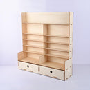 Multi Layers Wooden Paint Rack Laser Cutting Modular Painting Holder Drawer Pigment Bottle Brush Tool Storage DIY Decor
