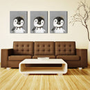Miico Hand Painted Oil Paintings Cartoon Penguin Paintings Wall Art For Home Decoration
