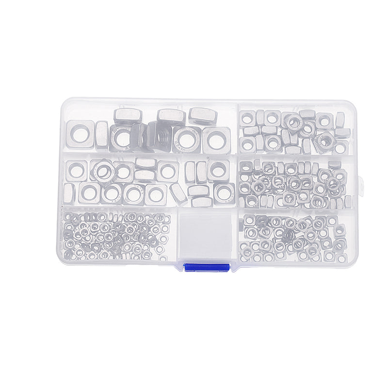 Suleve MXSN5 260Pcs Square Nut 304 Stainless Steel Machine Screw Nuts M3/M4/M5/M6/M8/M10