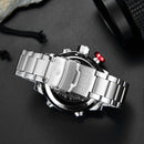 OHSEN AD1608 LED Display Outdoor Digital Watch 3ATM Waterproof Full Steel Quartz Watch