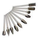 Drillpro 10pcs 6mm Tungsten Steel Grinding Burrs Rotary File