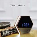 Three-Color Multi-function Mirror LED Makeup Mirror Light Night Light Alarm Clock
