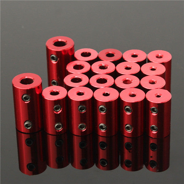 Aluminum Alloy Coupling Red Shaft Coupler with Hex Wrench and Screws Motor Coupler Connector