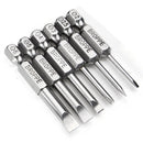 BROPPE 6Pcs 50mm Magnetic 2.0-6.0mm Flat Head Slotted Tip Screwdrivers Bits