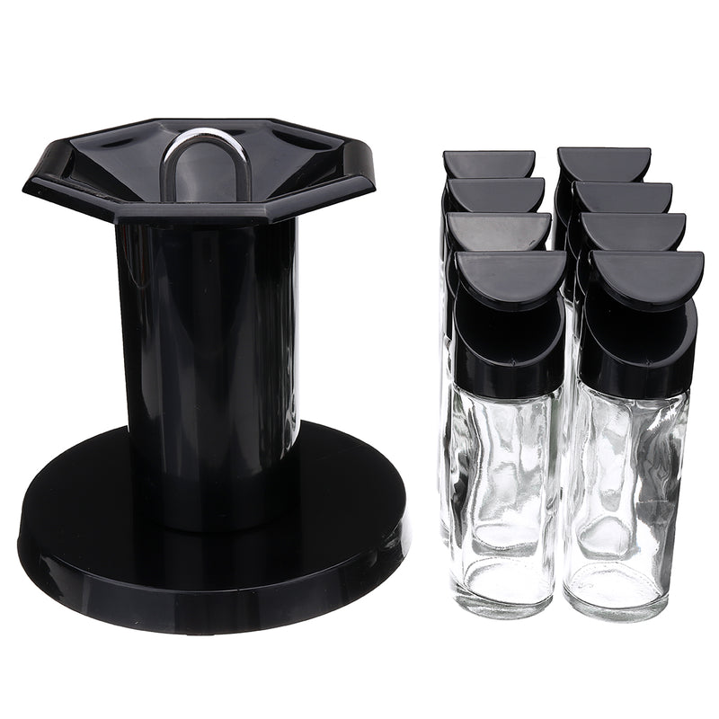 8 Jars Rotating Spice Rack Carousel Kitchen Storage Container Holder Revolving Herbs