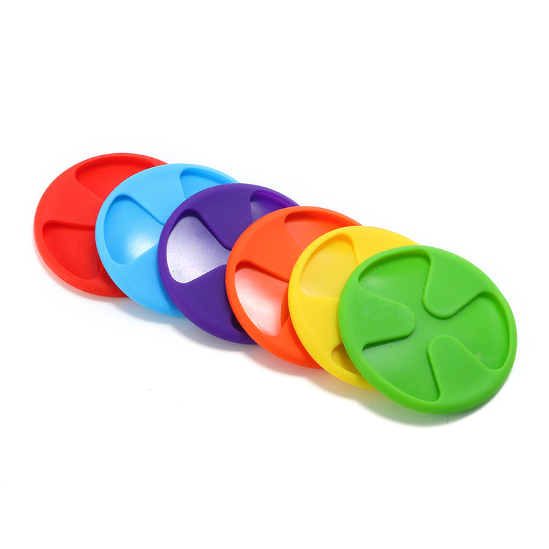 6 Pcs 3 In 1 Silicone Wine Glass Charms Stemware Coaster Cup Covers Drinks Makers