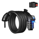 BIKIGHT 1.2M/1.5M Four Password Anti-theft Mountain Bike Code Lock LED Light Cable Bike Lock