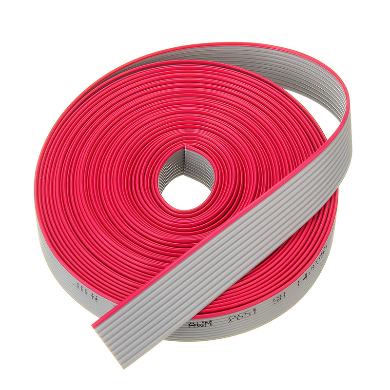 5pcs 5M 1.27mm Pitch 10 Pin 10P Grey Gray Flat Ribbon Data Cable Wire Connector AWG28 300V