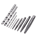 Drillpro 11Pcs M3-M12 Screw Extractor Drill Bit Damaged Broken Screw Bolt Tap Die Wrench Stud Remover Tool Kit